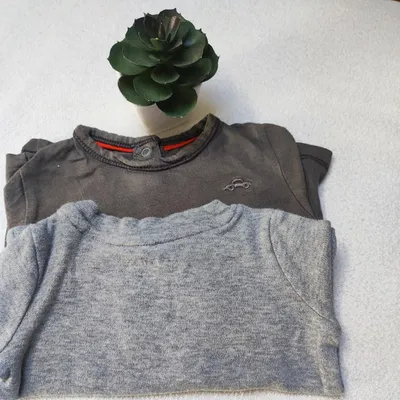 Lot de 2 t-shirts longues manches garçon - Taille 1 mois